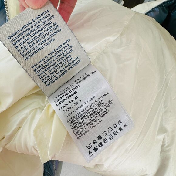 Moncler Blue Down Faucille Gilet Vest High Neck Zip Front Moncler Logo 4 / XL - Picture 11 of 16